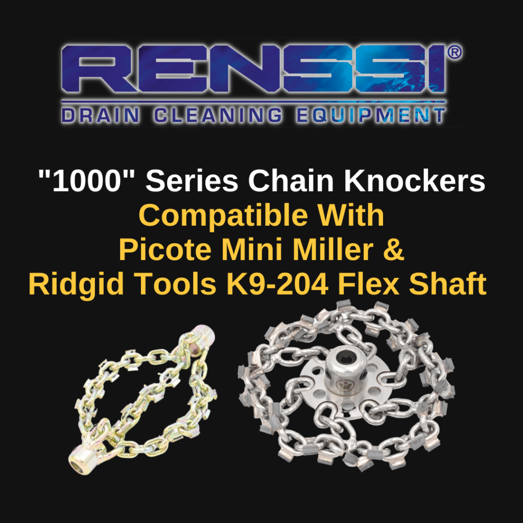 Renssi 1000 Compatible Apex Picote and Ridgid Tools compatible drain cleaning chains