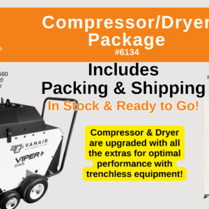 Compressor and air dryer package for trenchless pipe repair equipment